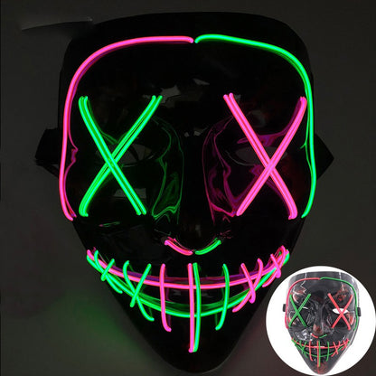 Cool Neon Light up Fox Mask Men Luminous Disguise Masks Glow in the Dark Cosplay Costume Trick or Treat Decoration