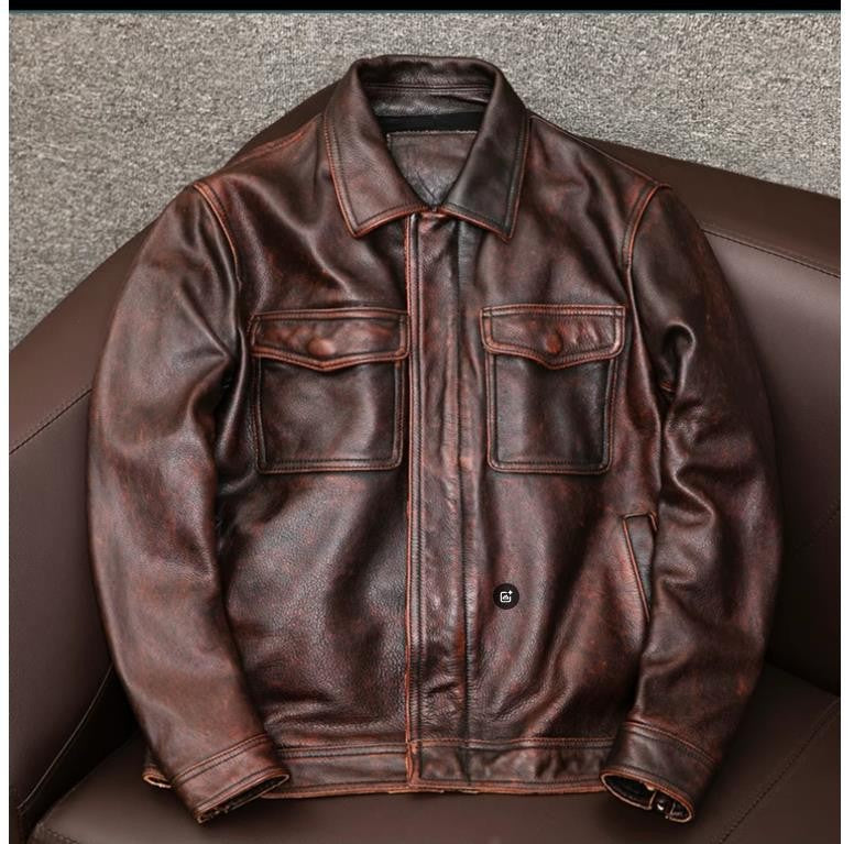 Wholesales.100% Genuine Leather jacket.Classic casual black Men cowhide clothes.quality plus size leather coat.Father's gift