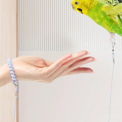 Corrente Destacável para Pés de Pássaros, Corda Voadora para Papagaios de Estimação ao Ar Livre, Brinquedo de Treinamento de Pássaros Resistente a Mordidas com Anel para o Tornozelo para Terraço