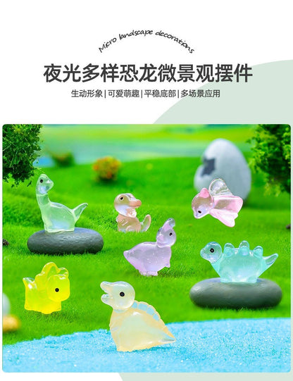 10-100PCS Creative Glow in The Dark Dinosaur Figurines Luminous Mini Resin Dinosaurs Toys for Christmas Fairy Garden Decor Gifts