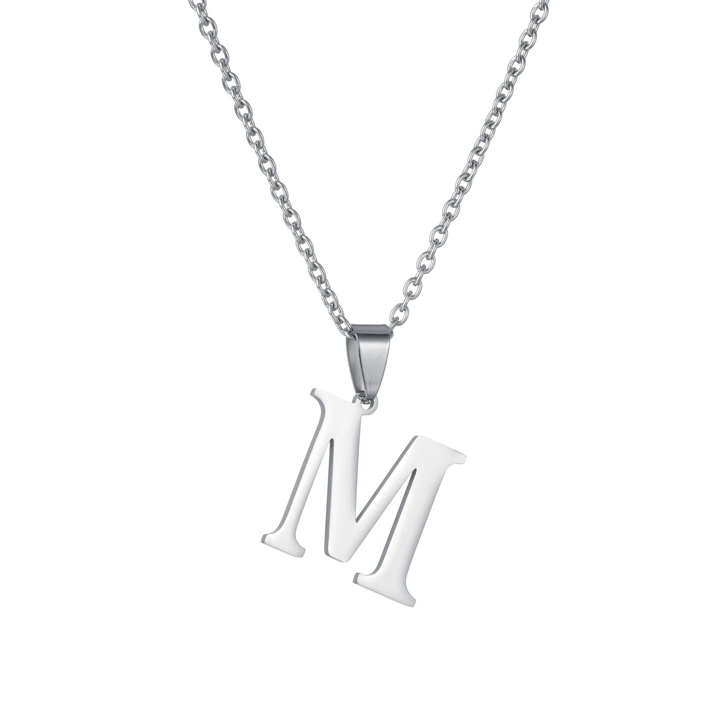Colar de Aço Inoxidável com Pingente de Nome Letras A-Z do Alfabeto, Colares Minimalistas Iniciais para Homens e Mulheres, Presentes de Moda no Atacado