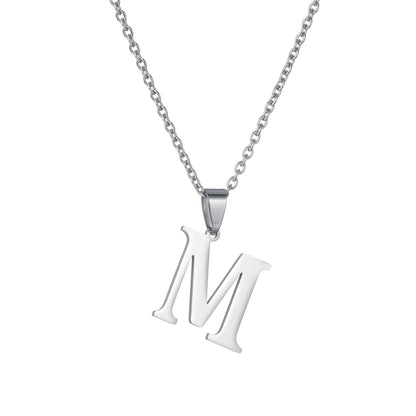 Colar de Aço Inoxidável com Pingente de Nome Letras A-Z do Alfabeto, Colares Minimalistas Iniciais para Homens e Mulheres, Presentes de Moda no Atacado