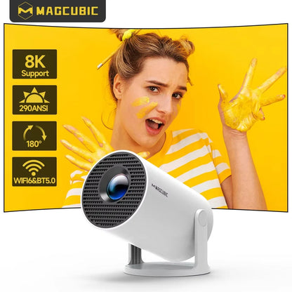 Projetor Magcubic HY300 Pro 8K Android 14 Dual Wifi6 290ANSI Allwinner H726 BT5.4 1080P 1280*720P Cinema em Casa Projetor Externo