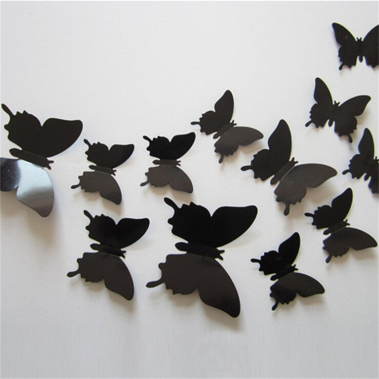 12pcs 3D Butterfly Mirror Wall Sticker Decal Removable DIY Art Party Wedding Decoration Kids Room Home Decor Crystal Sticker