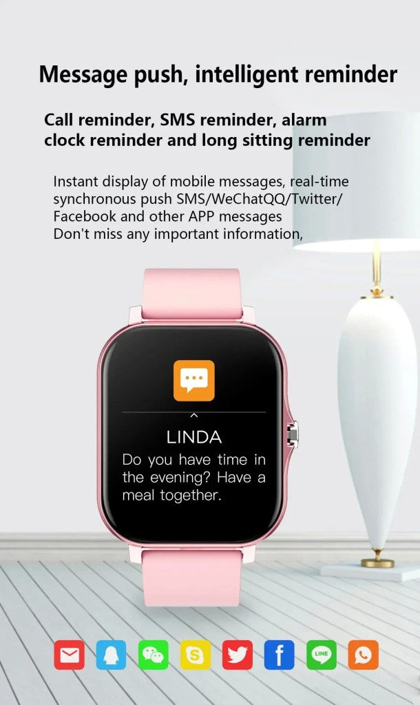 G.LWear New Women's Smart Watch Bluetooth Call Fitness Tracker Heart Rate Monitor Alarm Clock Outdoor Sports Men's Smartwatch