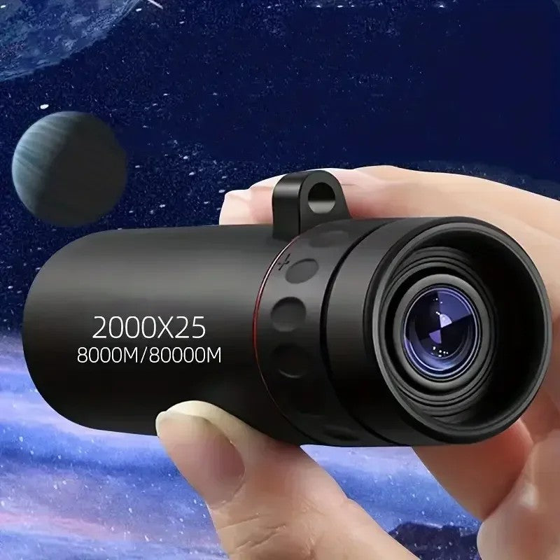 Telescópio Monocular 2000x25 HD Mini Portátil para Celular com Suporte Telescópios para Acampamento, Caça e Observação de Pássaros ao ar Livre