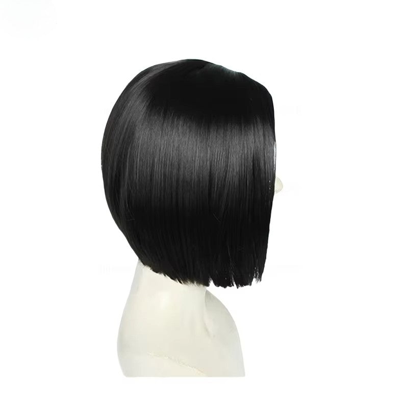 Short Straight Black Game Valorant Viper Cosplay Wig Cosplay Wigs Heat Resistant Synthetic Hair Halloween Role play