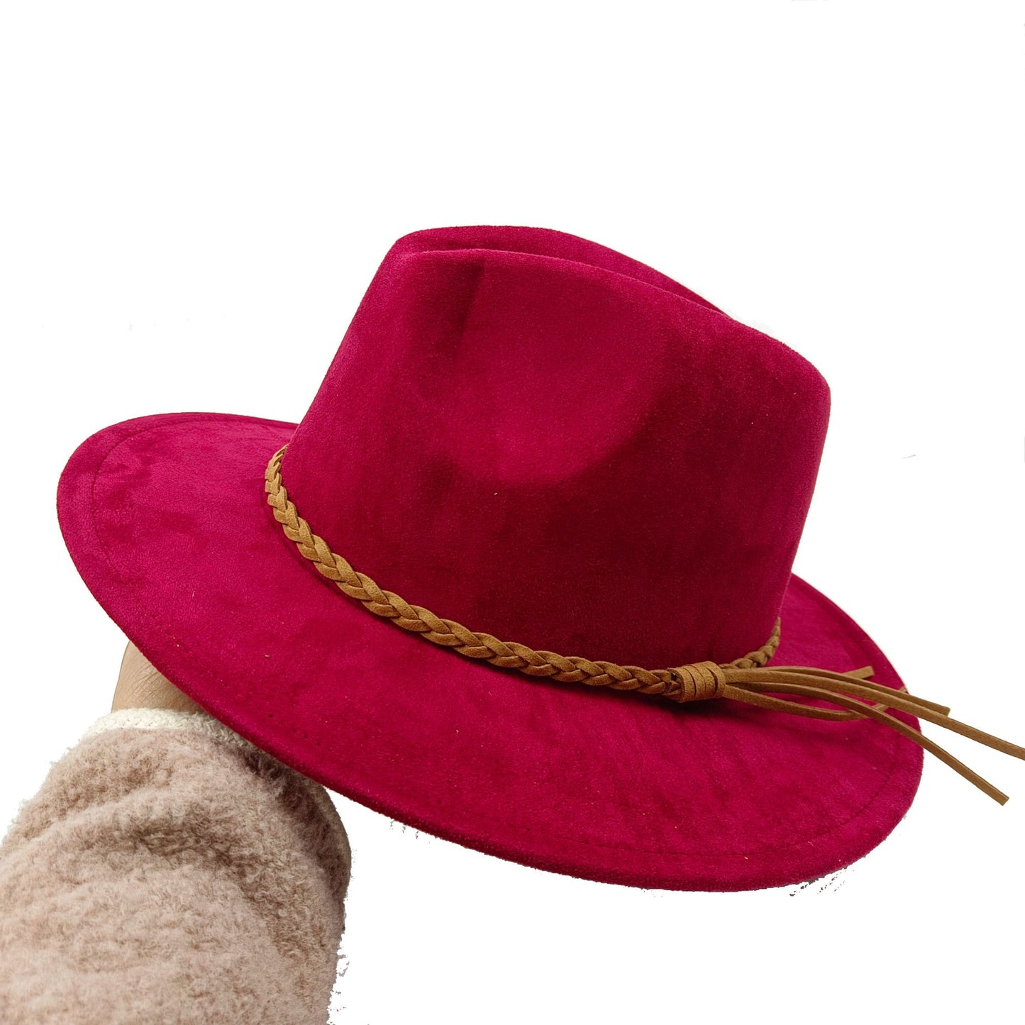 Chapéu Fedora Novo de Camurça 2023 Masculino e Feminino Outono Chapéu Panamá Jazz Estilo Britânico Elegante Retrô Fedora Chapéu de Aba Larga