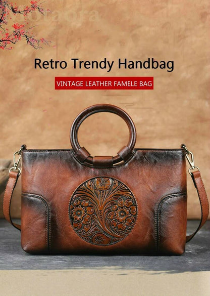 2025 New High Quality Leather Women Handbag Retro Handmade Embossed Shoulder Bag For Women Large Capacity Female Messenger Bags