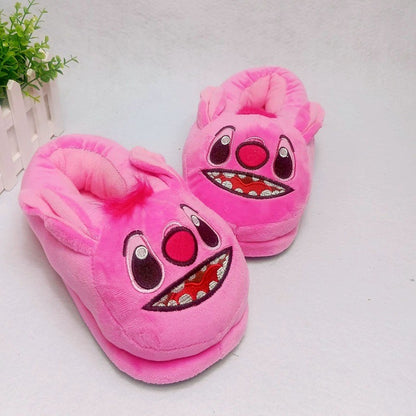 Disney Stitch Cosplay Desenho Animado Chinelos de Pelúcia Anime Inverno Quente Chinelos de Algodão Kawaii Masculino Feminino Casal Sapatos de Interior Presente de Natal