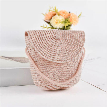 New Half Round Straw Bags for Women Summer Beach Rattan Bag Handmade Woven Half Moon Crossbody Handbags Bohemia