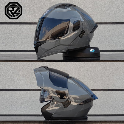 ORZ Capacete Integral Personalizado para Motocicleta Masculino Feminino Moda Capacete com Lente Dupla Capacete de Motocross de Corrida Modular Articulado Casco Moto