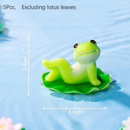 5/6Pcs Cartoon Funny Frog Figurine Ornament Desktop Living Room Micro Landscape Fish Tank Aquarium Decoration Accessories