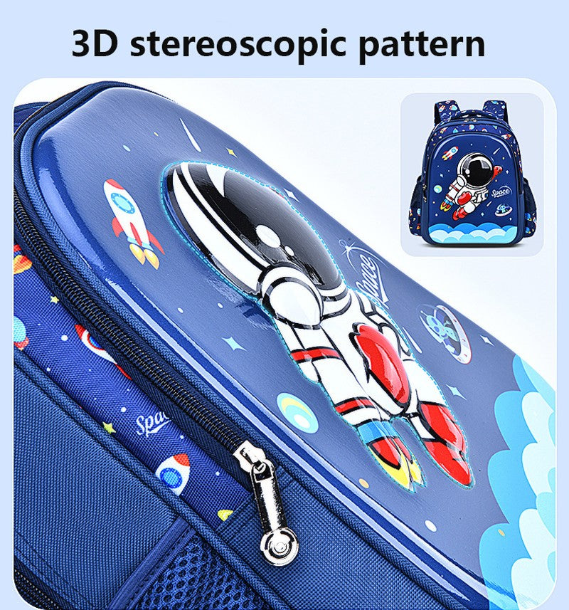 Bolsa de ombro infantil, desenho animado 3D estereoscópico, mochila escolar de astronauta, mochila infantil impermeável, sonho de menino, ensino fundamental