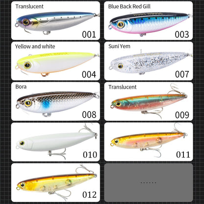 Isca Artificial Hunthouse Topwater Pencil 60/90/100mm 6.4/12.4/18.8g Flutuante de Superfície Iscas Top Water para Robalo e Lúcio