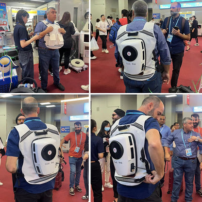 Colete de Ar Condicionado Recarregável Roupa de Refrigeração com Bateria de 9600mAh para Clima Quente com Bolsos Jaqueta para Trabalhar no Calor
