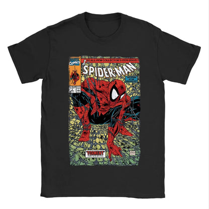 Vintage Spider-Man Comic Retro Comic Men Print T Shirts Merch Spiderman Loose Tees for Men Women Cotton Harajuku Y2k T-shirts