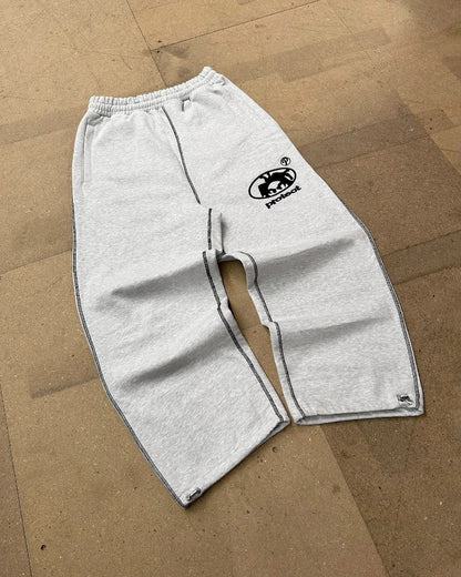 Calças unissex Y2k Harajuku Vintage com Bordado fashion, perna larga, estilo Gótico, soltas, cós elástico, casuais