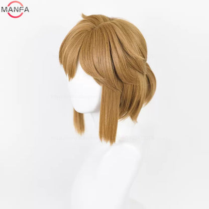 Peruca de Cosplay Link de Alta Qualidade Peruca Loiro Marrom Cosplay Anime Perucas Sintéticas Resistentes ao Calor Perucas de Halloween