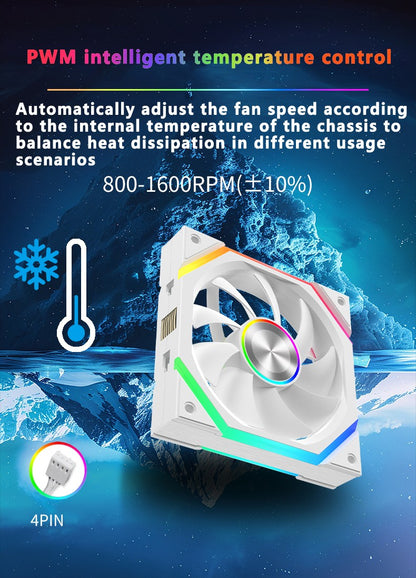 ICE Whale WX-3 Wireless Splicing Fan ARGB Air-Cooled Cooling Accessories 1600RPM 12CM Chassis Fan