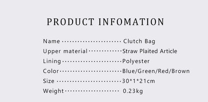 CHCH Handmade Woven Clutch Bag Ribbon Embellished Niche Style Clutch Bag