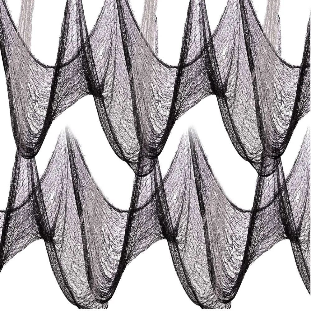 Halloween Gauze Fabric Black Chunky Gauz Fabric Haunted House Diy Decorative Gauze Horror Party Scene Props Halloween Decoration