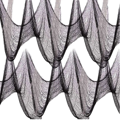 Halloween Gauze Fabric Black Chunky Gauz Fabric Haunted House Diy Decorative Gauze Horror Party Scene Props Halloween Decoration