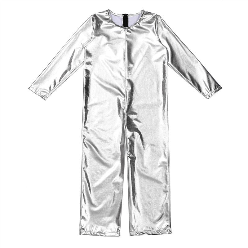 Kids Alien Cosplay Costume Space Travel Astronaut Jumpsuit Halloween Performance Outfit for Boys and Girls with Hat, Gloves