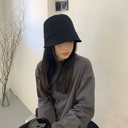 New Japanese Women Bucket Hat Fashion Cotton Soild Color Foldable Fisherman Hats Female Sun Protect Basin Cap gorras para mujer
