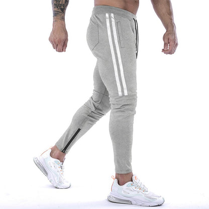 Gym Skinny Jogger Pants Men Running Sweatpants Fitness Bodybuilding Sports Pants Zip pocket Male Cotton Jogging Trousers men