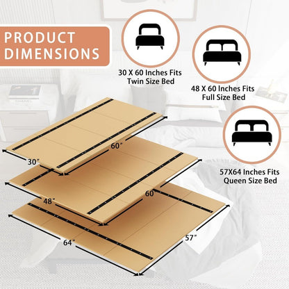 Folding Box Spring Twin Size Bed Support Slats with Bunkie Board for Enhanced Mattress Support