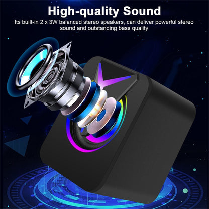 Mini Caixas de Som com Fio USB de 3,5 mm LED RGB Estéreo Bass para PC Notebook Computador de Mesa