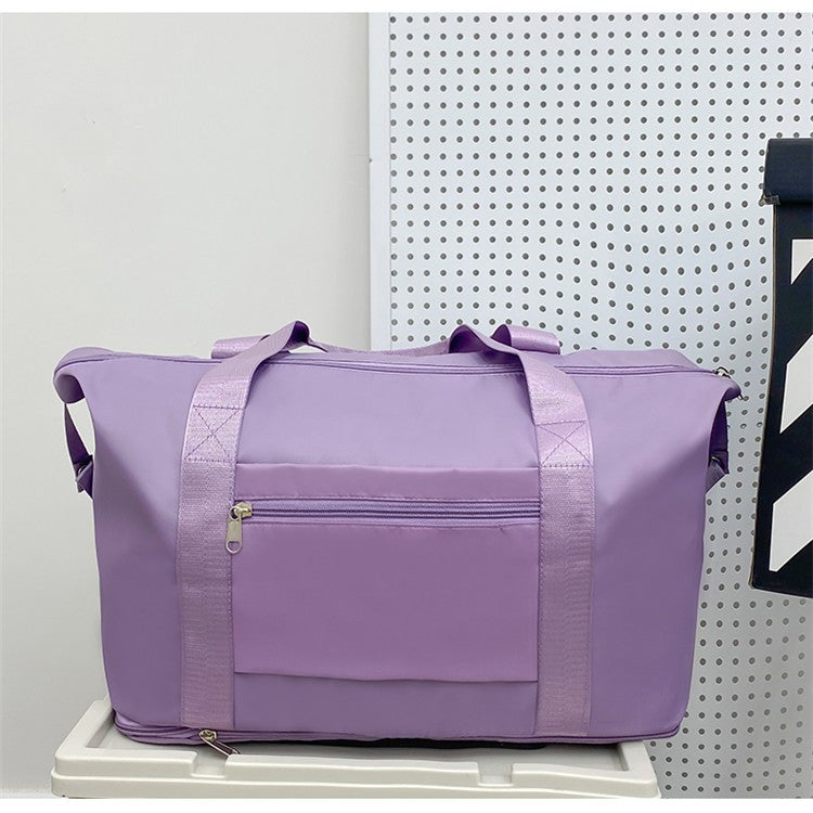 Double-layer expandable large-capacity luggage bag, new multi-functional foldable portable gym bag, sports travel bag-tan