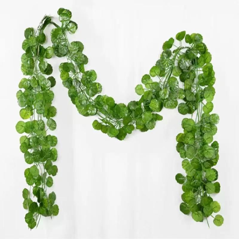 2.1M Green Ivy Leaf Hanging Vine Artificial Garland Silk Wall Plant Home Garden Decoration Wedding Party DIY Fake Wreath Leaves