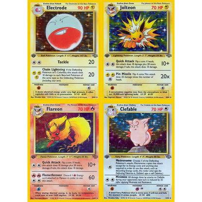 PKM Cartas de Jogo Proxy Foil Conjunto Completo Team Rocket (RO) Jungle (JU) Base Set (BS) Fossil (FO) TCG Colecionável Brinquedo e Presente Pokemon
