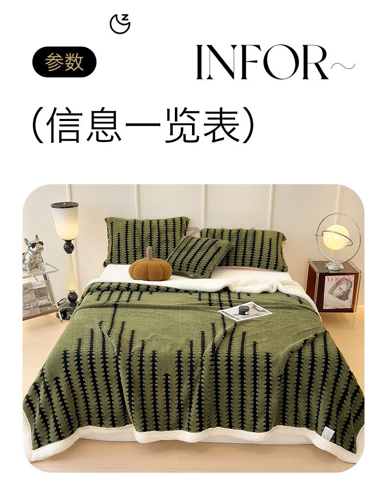 Super Thick and Warm Flannel Blanket Super Soft Fluffy Queen Size Bed Blanket Cozy Skin-friendly Multifunctional Nap Blanket