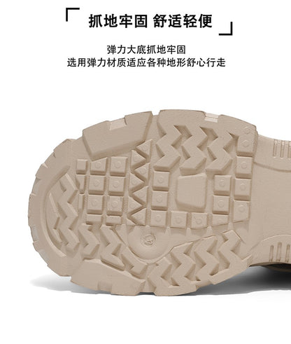 New Men's Casual Outdoor Construction Site Work Durable Safety Shoes, Black for Outdoor Mountain Climbing and Hiking Sports