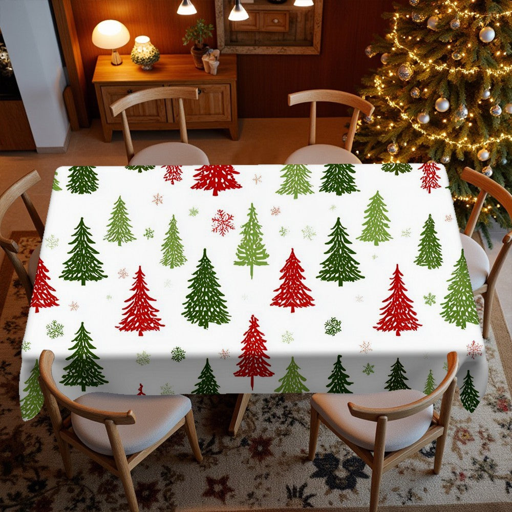 Festive Christmas Patterns Restaurant Kitchen Tablecloth Living Room Home Decoration Rectangular Party Decoration