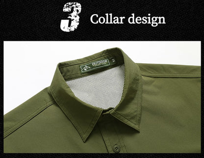 Men's Breathable Short Sleeve Shirt Men Casual Tactical Cargo Shirts Summer Quick Dry Hiking Work Shirts for Man Short-sleeved