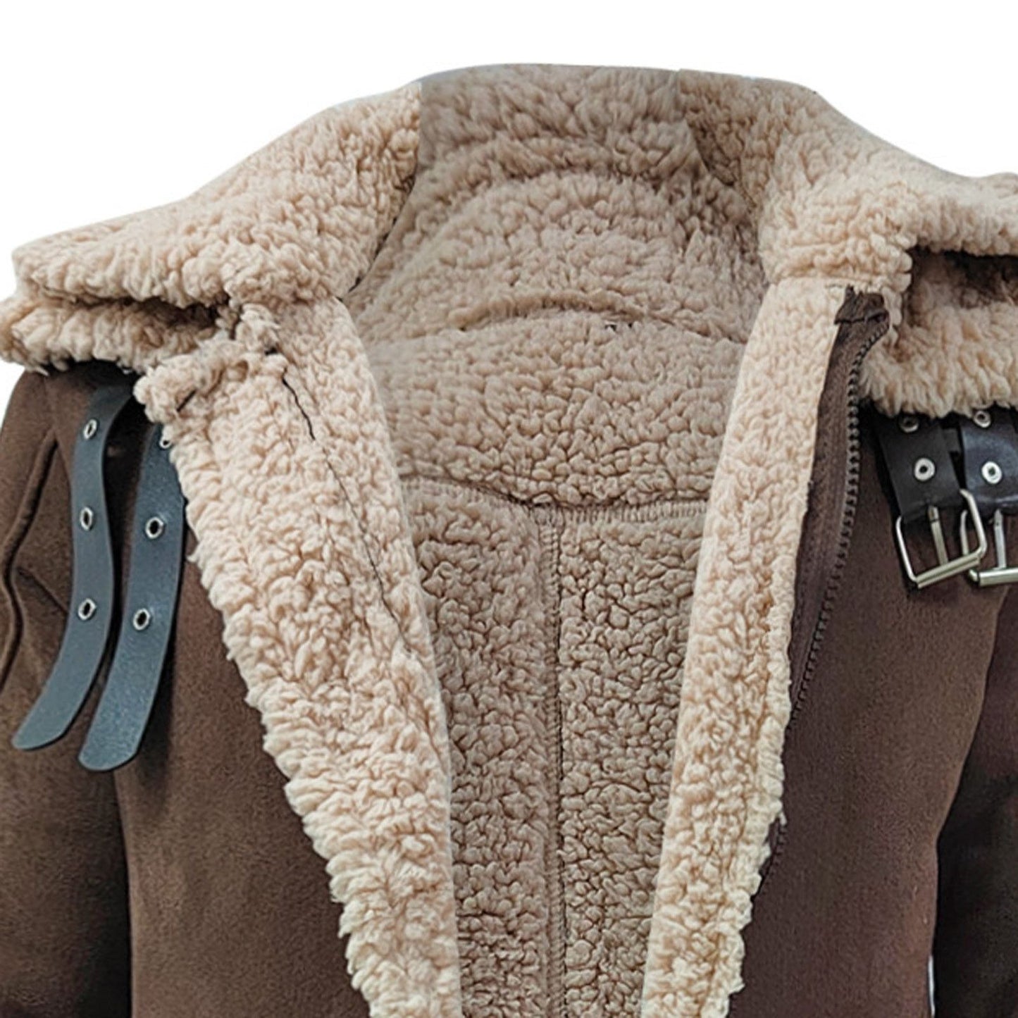 New Fashion Winter Warm Thick Fleece Bomber Jackets Business Clothing Porcket Lapel Long Sleeve Padded Leather Coats For Men