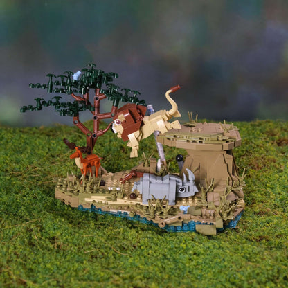 Blocos de Montar Floresta Tropical Criativos 755 Peças Modelo de Leão Animal Fofo para Zoológico Brinquedos de Montar Presente de Aniversário para Adultos e Crianças