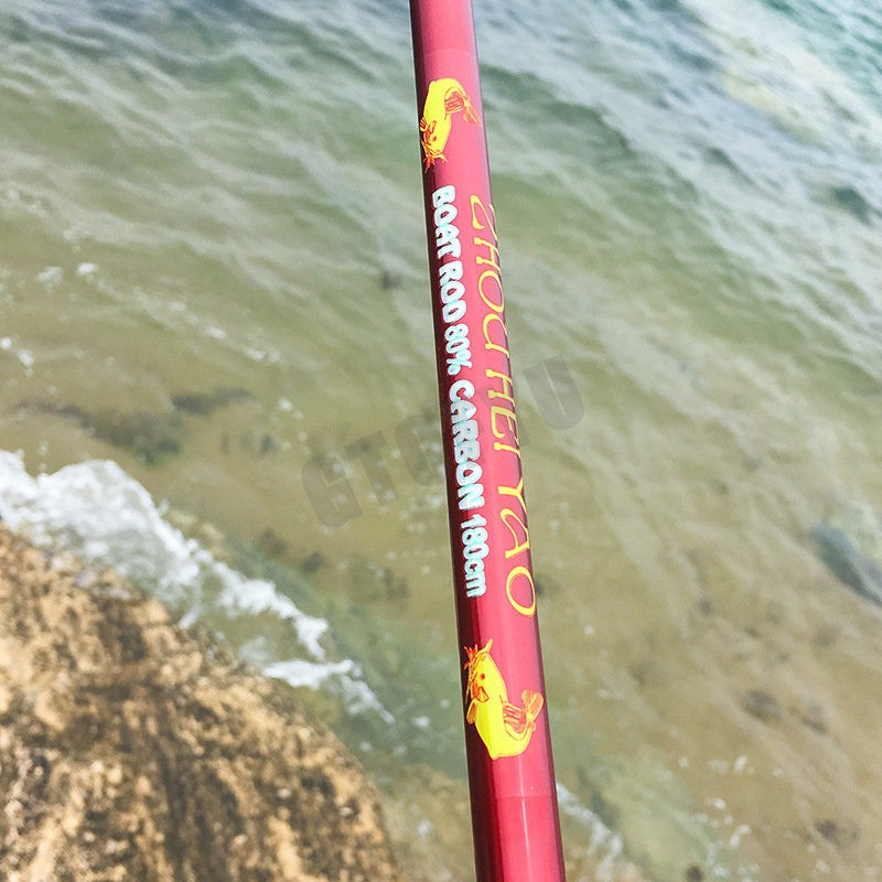 1.8M 2.1M  2.4M Portable 3-Piece Fishing Rod Travel Surf Saltwater Carbon Spinning Rod 30-50lb Boat Jigging Trolling Fishing Rod