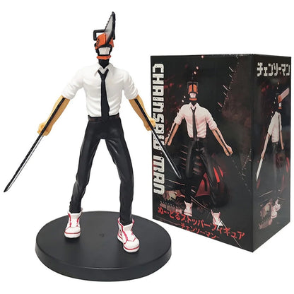 Anime14-17 cm Chainsaw Man Figure 2 Pieces Set Denji Action Figure Car Decoration Doll PVC CollectionToys Children Gifts