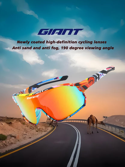Óculos de Ciclismo Top Seller GIANT UV400 Anti-embaciamento Lentes REVO Nitidez HD Certificação CE/ANSI Design Cateye Bicicleta de Montanha/Estrada para homem e mulher