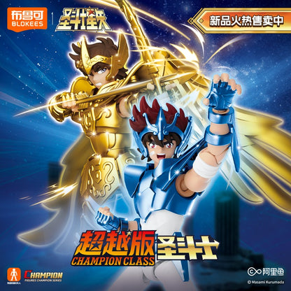 Novo Genuíno BLOKEES Gold Saint Seiya Sagitário Seiya Pégaso Aiolos Tenma Pégaso Action Figure Brinquedo Montar Figura Brinquedo Presente