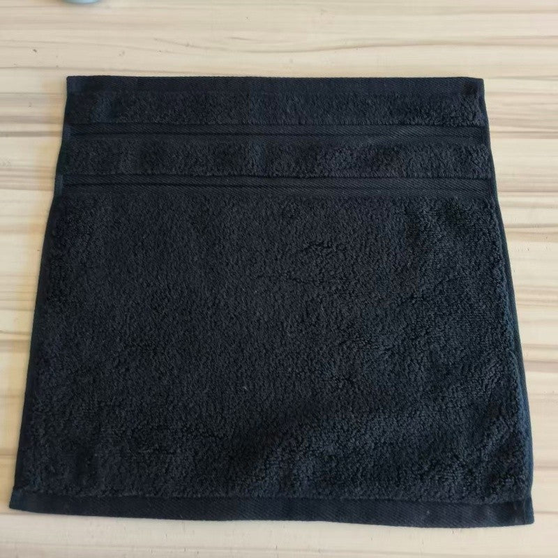 2pcs 100%Cotton Hand Towel,Soft Water Absorbent,Black Square Little Face Towel For Hotel,Home Washcloth,35*35cm Drop Shipping
