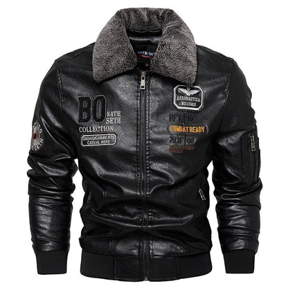 Business new Slim Genuine Leather Bomber Jacket Men Slim Leather Flight Jacket Black Pilot Coat High Quality Male Warm Jackets