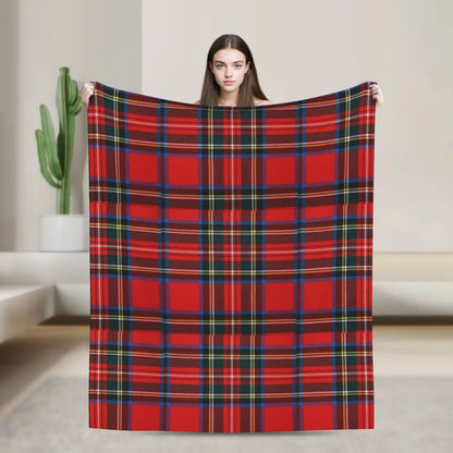 Manta Leve Xadrez Tartan Stewart Fina Perfeita para Cama Sofá Primavera Presente de Natal