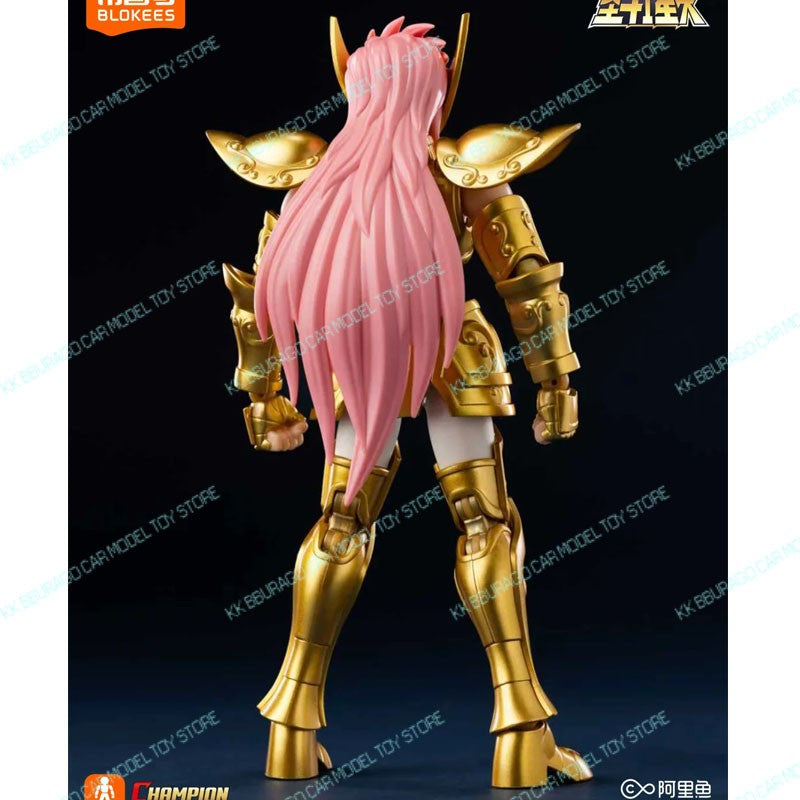 Novos Blokees Saint Seiya Champion Version Camus de Aquário Hyoga de Cisne Bonecos de Ação Kit de Montagem Modelo Coleção de Estatuetas
