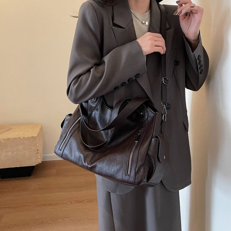 Bolsas de Ombro com Compartimento Interno Macio de Alta Qualidade Cores Contrastantes Bolsas Transversais para Mulheres Bolsas de Mão de Couro PU Modernas